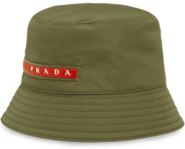 Prada Logo Patch Bucket Hat Shopstyle