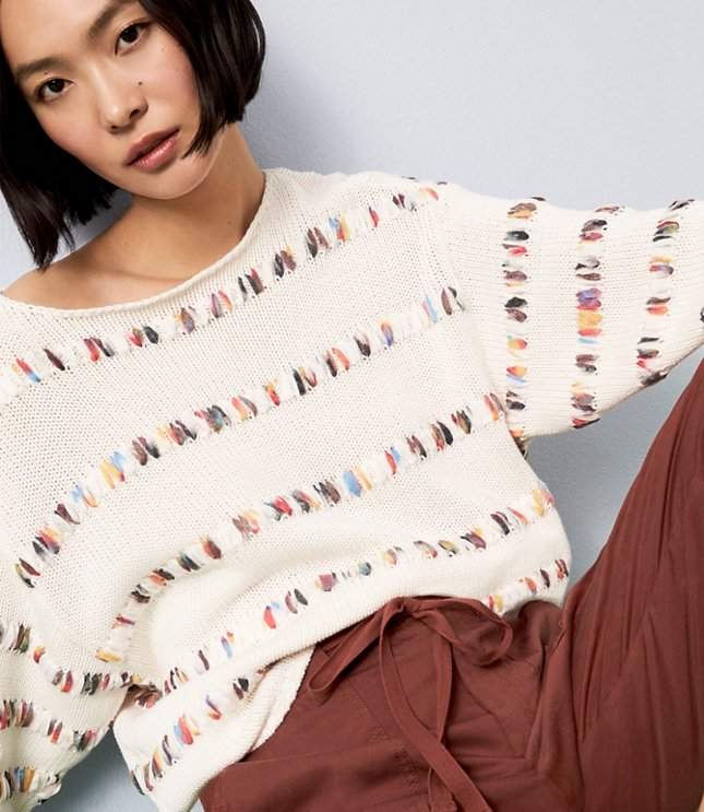 Clothing Lou And Grey Rainbow Sweater Fashion Look Featuring LOFT