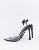 Thumbnail for your product : clear Asos Design ASOS DESIGN Pilot slingback high heels