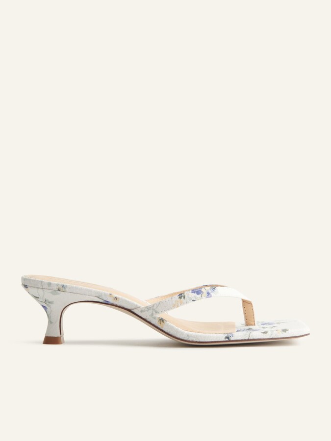 Reformation Simonetta Square Toe Kitten Heel Thong Sandal Kitten heels Heels Shop sandals