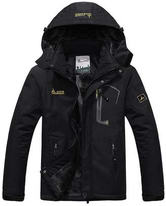 Sawadikaa Men's Outdoor Waterproof Mountain Fleece Plus Size Ski Jacket Sportwear