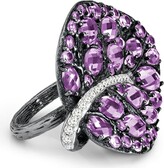Thumbnail for your product : Michael Aram Botanical Leaf Amethyst Ring with Diamonds, Size 9