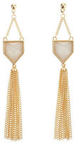 Thumbnail for your product : Charlotte Russe Dangling Faceted Stone Tassel Earrings