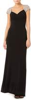 Thumbnail for your product : JS Collections Jewel cap sleeve rouched evening dress