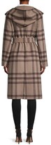 Thumbnail for your product : Donna Karan Plaid Wool-Blend Blanket Coat