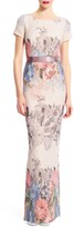 Thumbnail for your product : Adrianna Papell Matelassé Floral Jacquard Column Gown