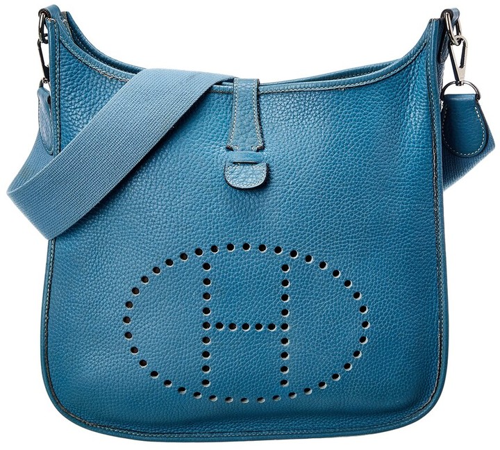 Hermes Blue Taurillon Leather Evelyne I Gm - ShopStyle Clutches