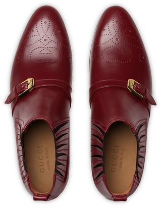Men's leather ankle boot with g brogue clearance