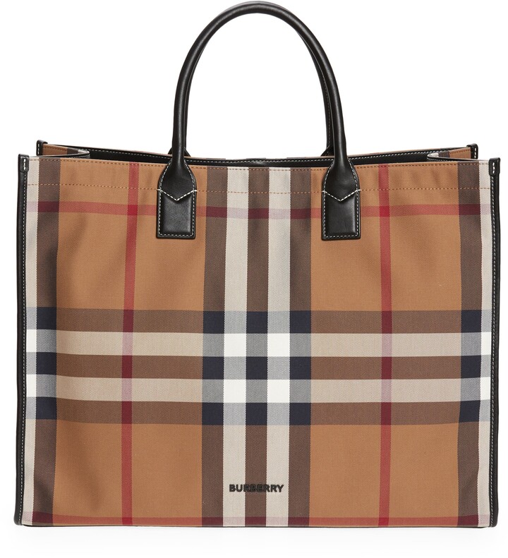 Burberry Denny Giant Check Canvas Tote - ShopStyle
