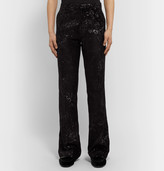Thumbnail for your product : Amiri Flared Embroidered Velvet Suit Trousers