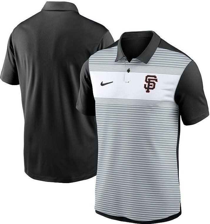 Men's Nike White/Black San Francisco Giants Vapor Striped Performance Polo