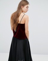 Thumbnail for your product : Miss Selfridge Velvet Lace Cami