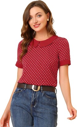 red polka dot blouse
