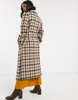 Thumbnail for your product : ASOS DESIGN Petite check belted coat