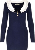Knitted Mini Dress With Collar 