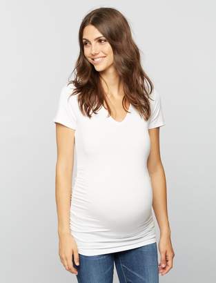 A Pea in the Pod Side Ruched V-Scoop Maternity T Shirt
