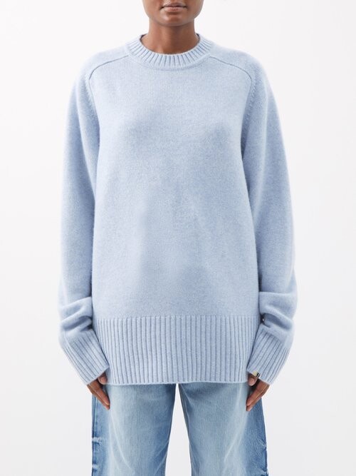 Extreme Cashmere N°99 Little Cashmere-blend Cardigan in Blue Womens Jumpers and knitwear Extreme Cashmere Jumpers and knitwear 