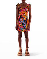 Thumbnail for your product : Farm Rio Rainbow Bananas Shoulder-Tie Mini Dress