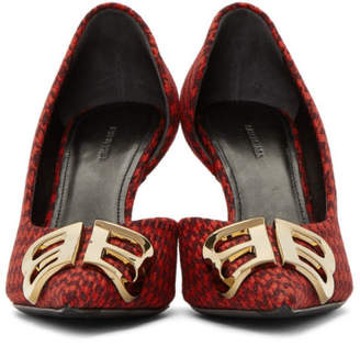 Balenciaga Red Houndstooth BB Heels