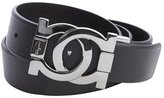 Thumbnail for your product : Ferragamo black leather linked gancio buckle belt