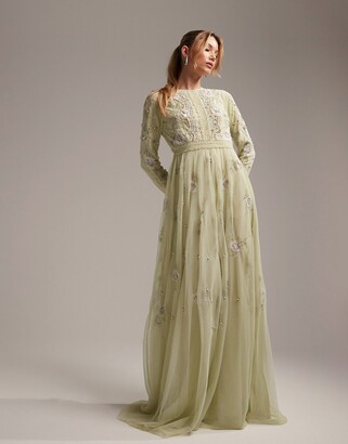 ASOS DESIGN Bridesmaid short sleeve ruched maxi dress in rust