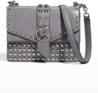 black and gray michael kors purse
