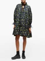 Thumbnail for your product : Cecilie Bahnsen - Macy High-neck Floral Fil-coupe Dress - Womens - Black Yellow