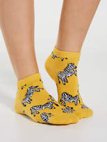 Thumbnail for your product : Dotti Mustard Zebra Ankle Sock