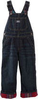 Thumbnail for your product : Osh Kosh Flannel-Lined Denim Overalls