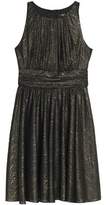 Badgley Mischka Marilyn Metallic Sequined Crepe Dress