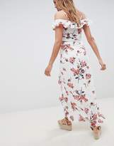 Thumbnail for your product : Glamorous Maxi Skirt With Frill Hem And Split Front In Romantic Floral Co-Ord