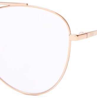 Fendi Round Frame Stainless-steel Aviator Glasses - Rose Gold