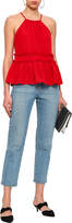 Thumbnail for your product : Joie Ruffle-trimmed Gathered Crepe De Chine Top