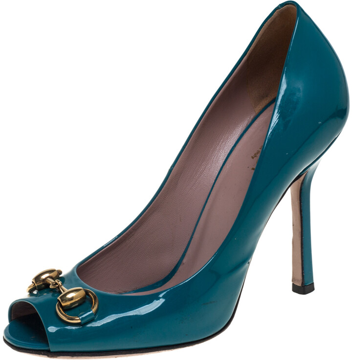 gucci blue pumps