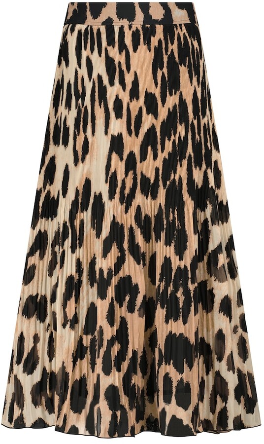leopard print midi skirt shopstyle