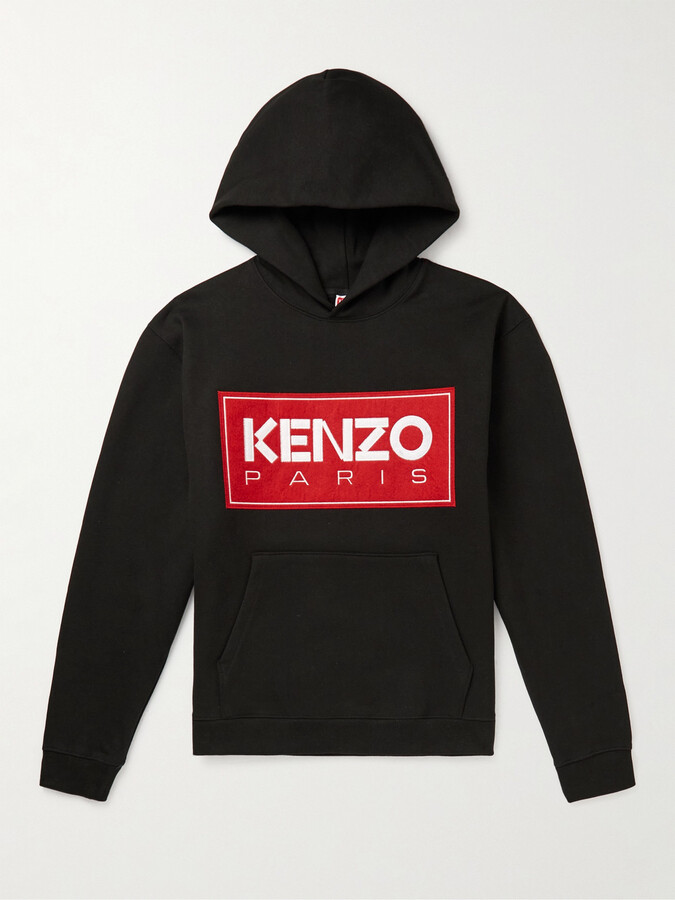 Kenzo Logo-Appliquéd Stretch-Cotton Jersey Hoodie - ShopStyle