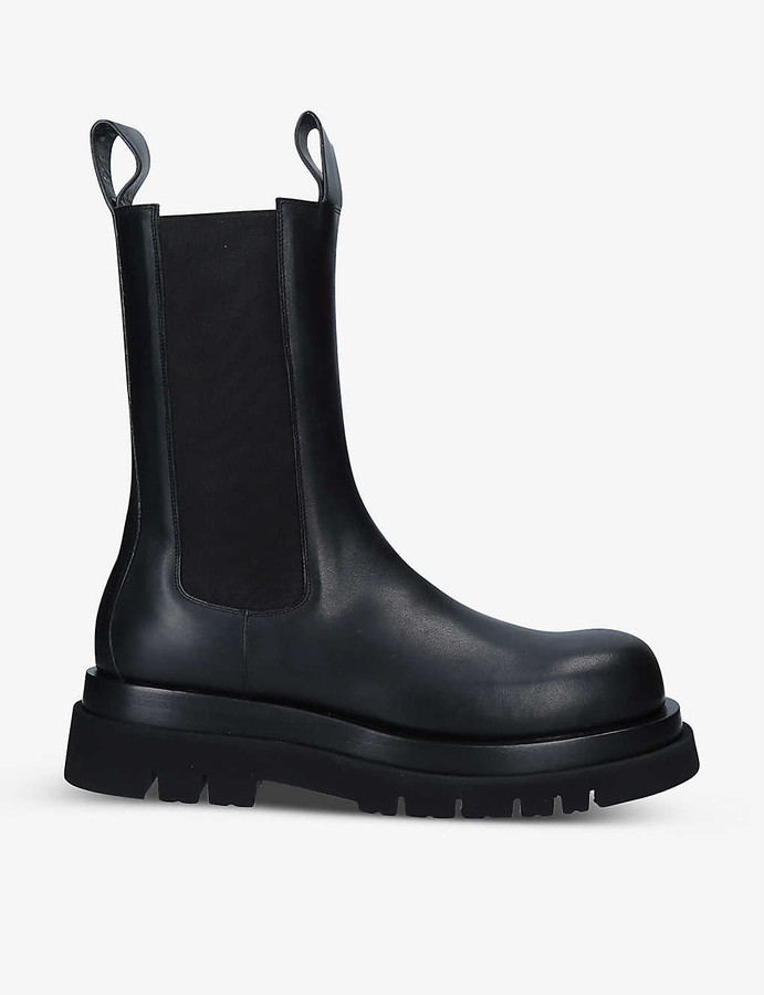Bottega Veneta Lug combat rubberised Chelsea boots - ShopStyle