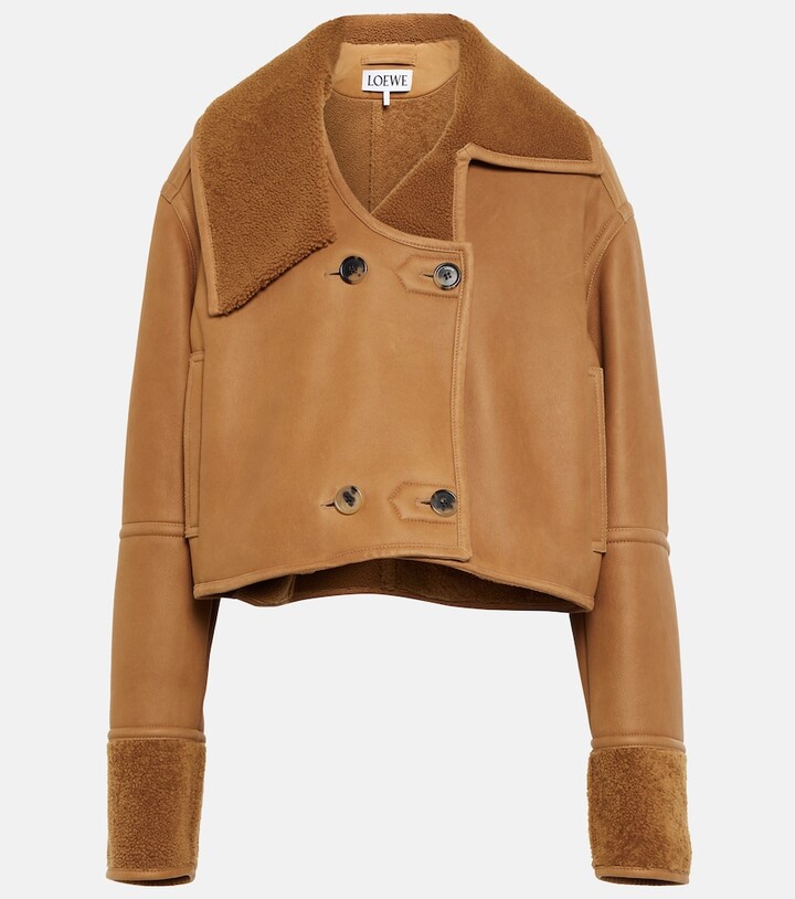 Loewe Shearling-trimmed leather jacket