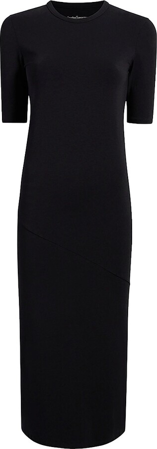ANOTHER TOMORROW Women's Elbow Sleeve Dress - Black - Size XS