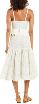 Thumbnail for your product : HEMANT AND NANDITA Ruffle Linen-Blend Midi Dress