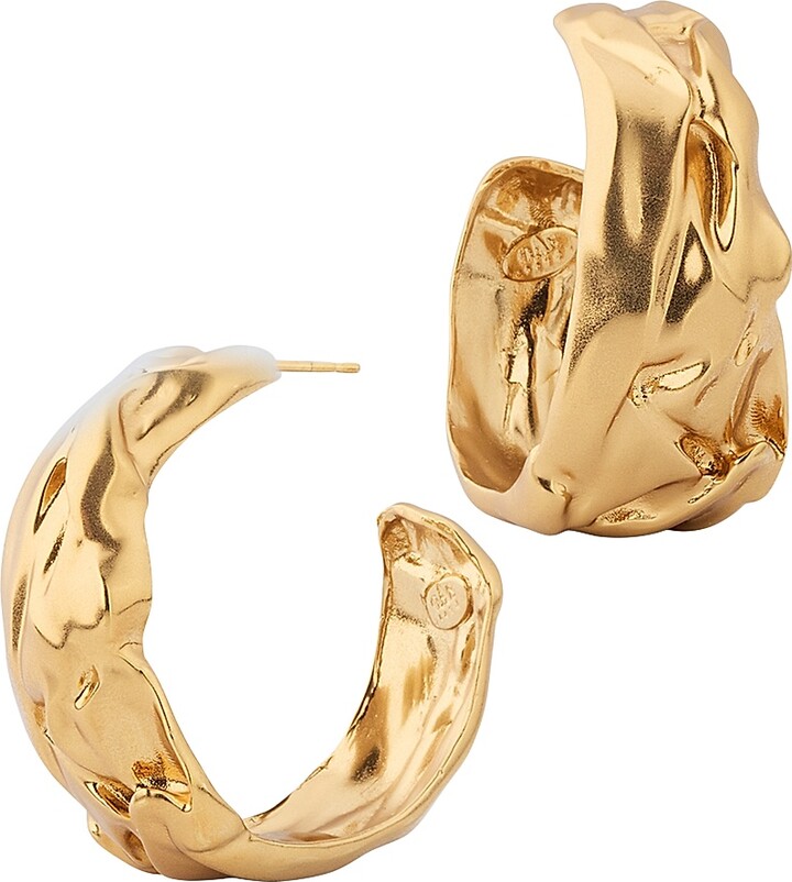 Gas Bijoux Women's Compression 24K-Gold-Plated Hoops - Gold