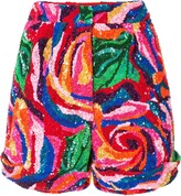 Thumbnail for your product : Manish Arora Rose Pattern Sequinned Shorts