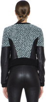 Thumbnail for your product : Thakoon Lambskin Sleeve Acrylic-Blend Jacket in Black Multi