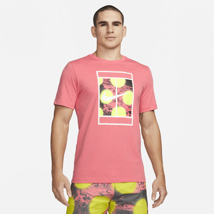 Nike Men's Court Tennis T-Shirt in Pink - ShopStyle
