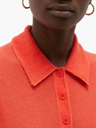 Barrie Cashmere-blend Terry Polo Shirt - Orange