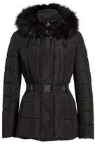 Thumbnail for your product : MICHAEL Michael Kors Belted Down Puffer Jacket with Faux Fur Trim