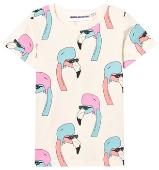Gardner and the gang Creme White Helmut Flamingo The Cool Tee