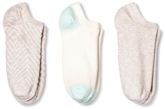 Merona Women's Low-Cut Socks 3-Pack Texture Oatmeal One Size