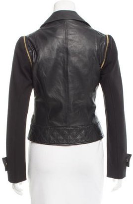 Badgley Mischka Leather-Paneled Zip-Up Jacket
