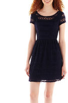 Thumbnail for your product : JCPenney Swat Speechless Cap-Sleeve Lace Skater Dress
